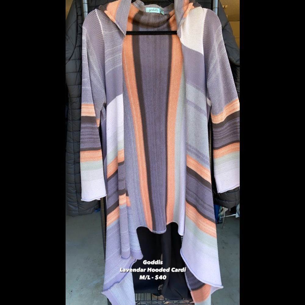 COPY - Goddiss Lavendar & Coral Hooded Cardigan (…